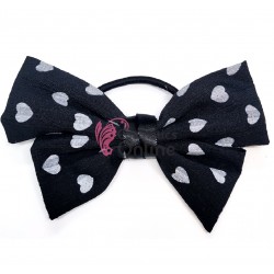 Accesoriu pentru decor par cu elastic TRD045AA Neagra cu Inimoare